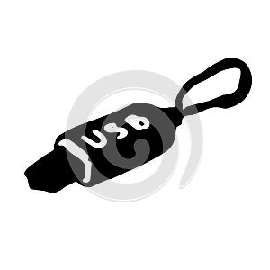 Hand Drawn usb flash drive doodle. Sketch style icon. Decoration element. Isolated on white background. Flat design. Vector