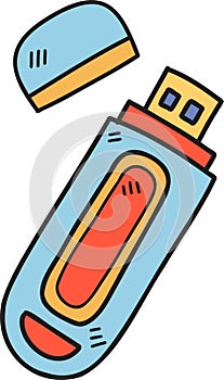 Hand Drawn USB Flash Drive illustration