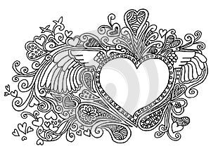Hand-drawn Valentine Heart Doodles