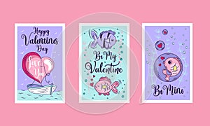 Hand Drawn Valentine\'s day illustration vector. Valentine\'s day card collection set.