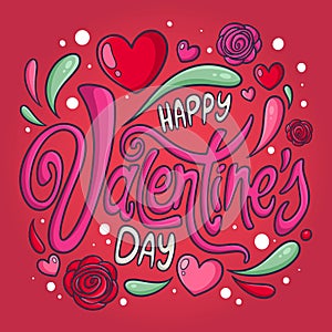 hand drawn valentine s day lettering design vector