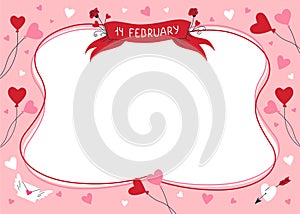 Hand drawn valentines day frame