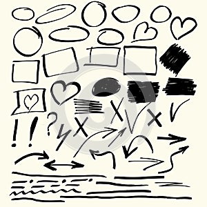 Hand drawn vector abstract elements