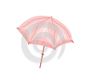 Hand drawn vector abstract graphic cartoon summer time flat illustrations with pink pastel colored beach umbrella