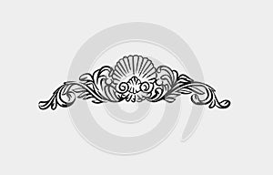 Hand drawn vector abstract outline,graphic,line vintage baroque ornament floral frame border in minimalistic modern