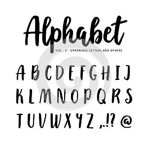 Hand drawn vector alphabet, font. Isolated letters written with marker or ink, brush script.
