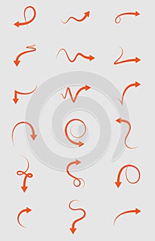 Hand drawn vector arrows set