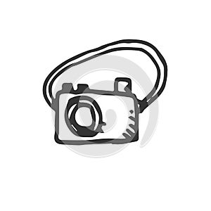 Hand Drawn Vector Camera icons isolated on white background. symbols
