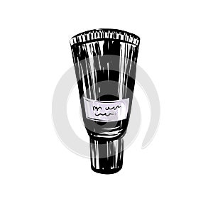 Hand drawn vector cream. Make up object on white background.