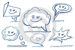 Hand drawn vector design elements: speech bubbles