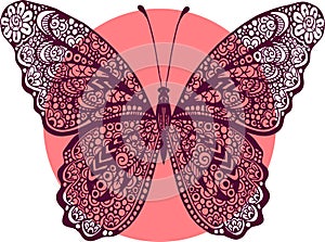 Hand drawn vector doodle butterfly illustration