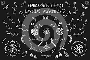 Hand-drawn vector elements. Spring elements