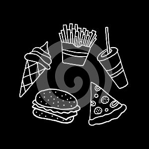 Hand Drawn Vector Fast Food Collection