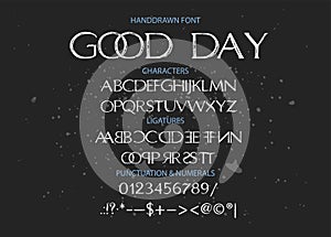 Hand drawn vector font.