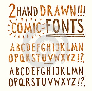 Hand drawn vector fonts set
