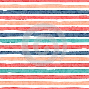 Hand drawn vector grunge stripes of red, blue, green and orange colors seamless pattern