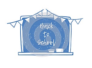 Hand drawn vector illustration - Back to school. Sketch design e