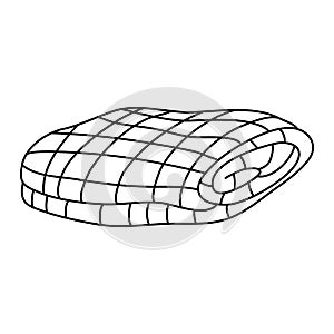 Hand drawn vector illustration of a checkered plaid in doodle style