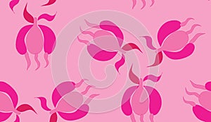 Hand drawn vector illustration. Cherry blossom seamless flowers pattern