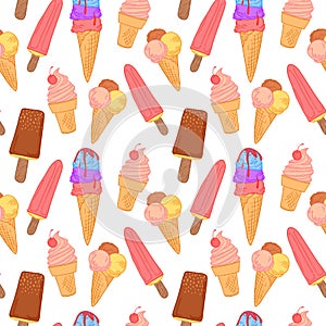 Hand drawn vector illustration - Collection of ice cream.