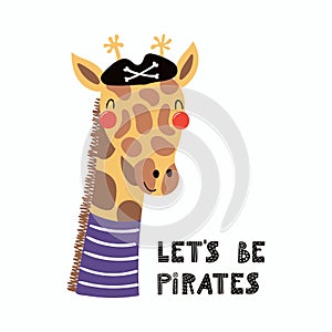 Cute giraffe pirate