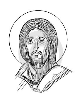 Jesus Christ Face vector digital illustration
