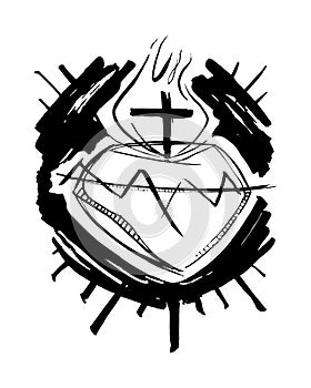 Jesus Christ Sacred Heart illustration