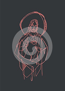 Jesus Christ Sacred Heart illustration