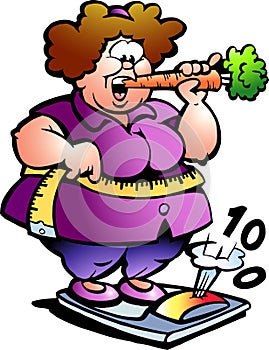 Hand-drawn Vector illustration of an Fat Lady