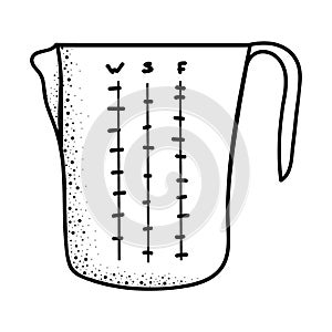 Hand drawn vector illustration of kitchen measuring cup
