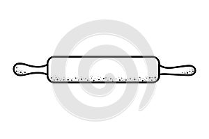 Hand drawn vector illustration of kitchen rolling pin