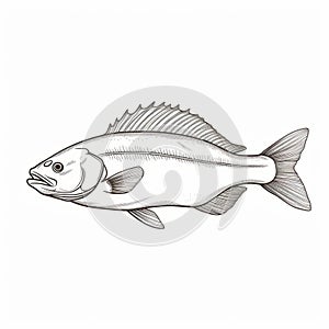 Hand-drawn Vector Illustration Of Largemouth Bass Fish