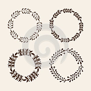 Hand drawn vector illustration - Laurels and wreaths. Design elements for invitations, greeting cards, quotes, blogs, posters and