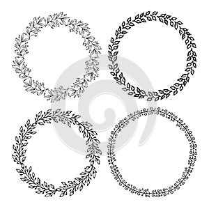 Hand drawn vector illustration - Laurels and wreaths. Design elements for invitations, greeting cards, quotes, blogs, posters and