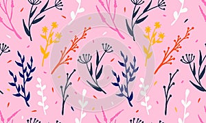 Hand drawn vector illustration of wildflowers