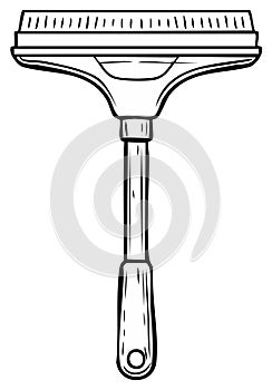 Hand-drawn vector illustration of a window squeegee cleaning tool