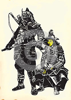 An hand drawn vector from Japan Culture - Samurais, Shoguns