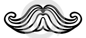 Hand drawn vector mustache. Funny mustache. Collection of cartoon barber silhouette hairstyle . Various types of