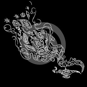 Hand drawn vector red dragon illustration. Fantastic dragon icon. Freehand silhouette of mythology aminal. Fantasy outline photo