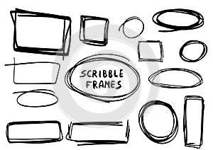 Hand drawn vector scribble frames