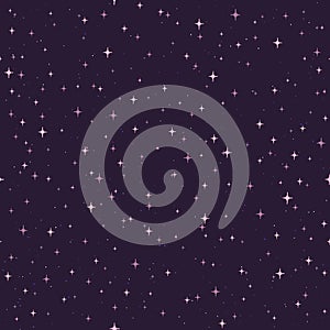 Hand drawn vector seamless pattern with pink stars