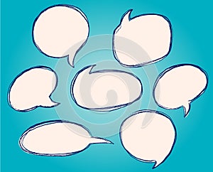 hand drawn vector speach bubbles