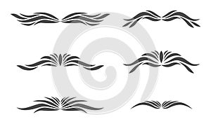 6 hand drawn vectored flourish frames