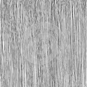 Hand drawn vertical parallel thin black lines on white background