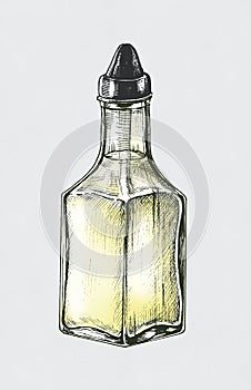 Hand drawn vinegar glass dispenser