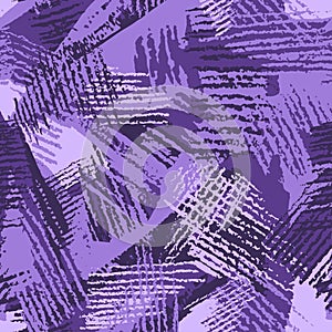 Hand drawn violet camo with pencil strokes. Hatch Ñamouflage, modern fashion design. Vector