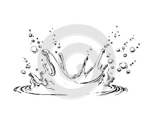 Hand drawn water splash illustration