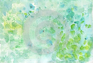 Hand drawn watercolor abstract blot texture colourful background