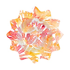 Hand drawn watercolor autumn red abstract element