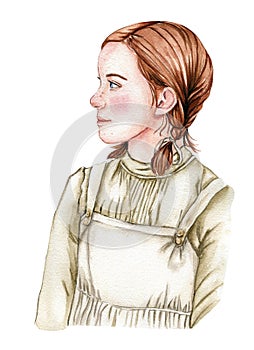 Watercolor Anne with E